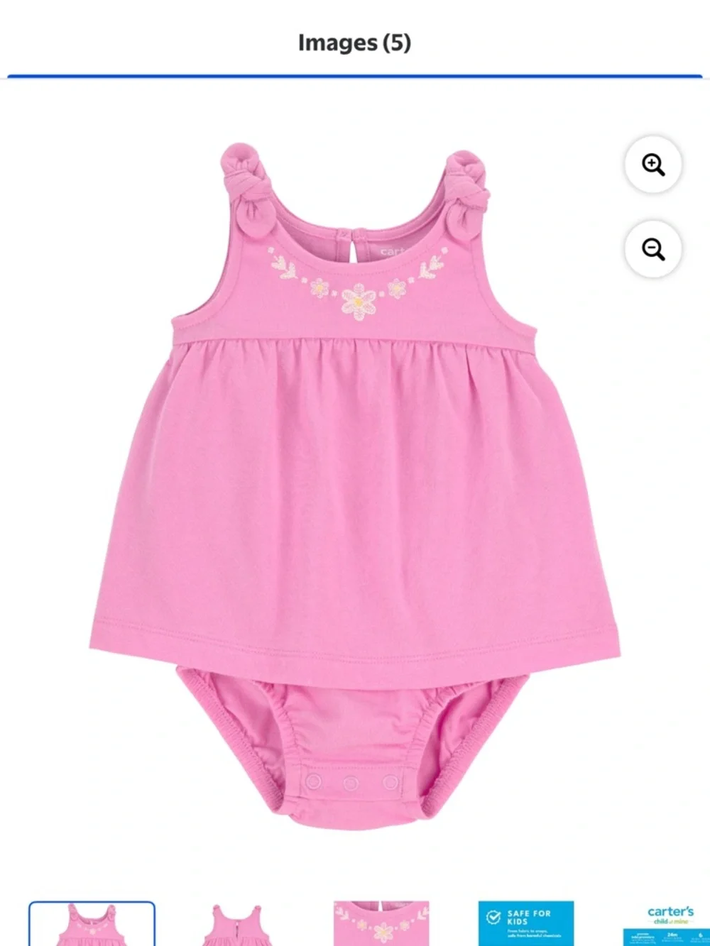 NWT Size 18 Months Carter's Pink Floral Embroidered  Dress